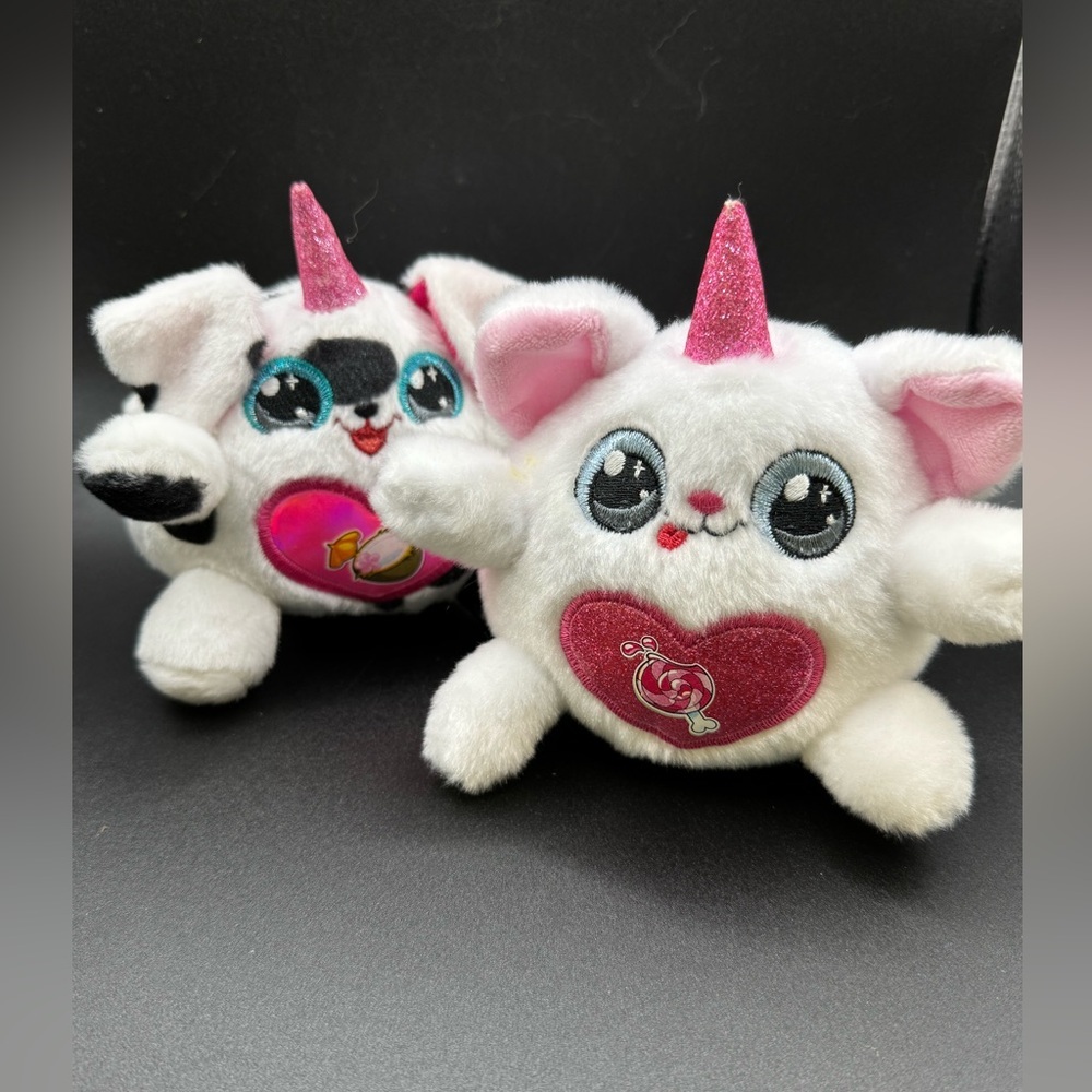 Lot of 2 Rainbocorn Dogs Stuffy Plushies Puppy Dalmatian